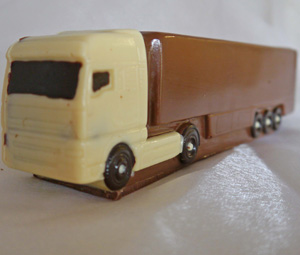 a picture of a milk chocolate european style lorry