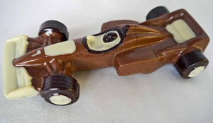 a picture of a milk chocolate formula 1 car