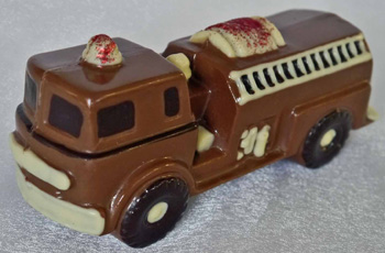a picture of a milk chocolate fire engine