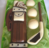 a picture of a chocolate golf set