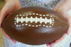 a picture of a large chocolate rugbyball