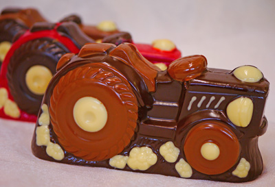 a picture of a chocolate tractor